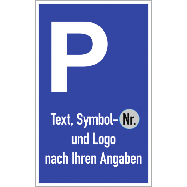 Dreifke® Parkplatzschild - Text, Symbol u. Logo nach Ihren Angaben, Alu, 250x400 mm