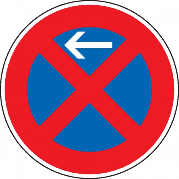 Schild I Verkehrszeichen Absolutes Haltverbot Anfang, Nr.283-10/21, rechts, Aluminium RA2, Ø 600mm, DIN 67520