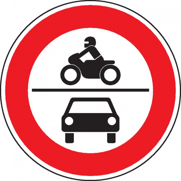 Schild I Verkehrszeichen Verbot für Kraftfahrzeuge, Nr.260, Aluminium RA2, reflektierend, Ø 600mm, DIN 67520