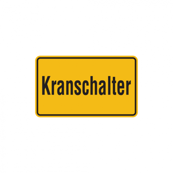 Dreifke® Hinweisschild, Kranschalter, 120x200mm, Alu geprägt, Alu geprägt 1 Stk.