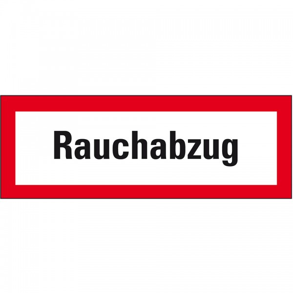 Hinweisschild Brandschutzschild "Rauchabzug" Folie selbstklebend 148 x 52 mm 
