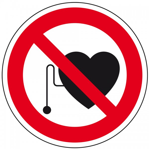 Dreifke® Kunststoff-Schild &quot;Verbot für Personen mit Herzschrittmacher&quot;, Ø20cm, 1 Stück, Gebotszeichen (D-P011) gem. BGV A8