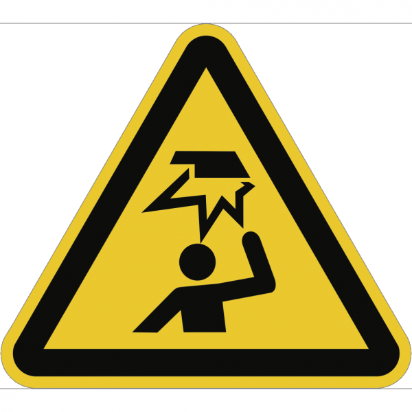 Dreifke® Schild Warnung vor Hindernissen im Kopfbereich ISO 7010, Kunststoff, 200 mm SL