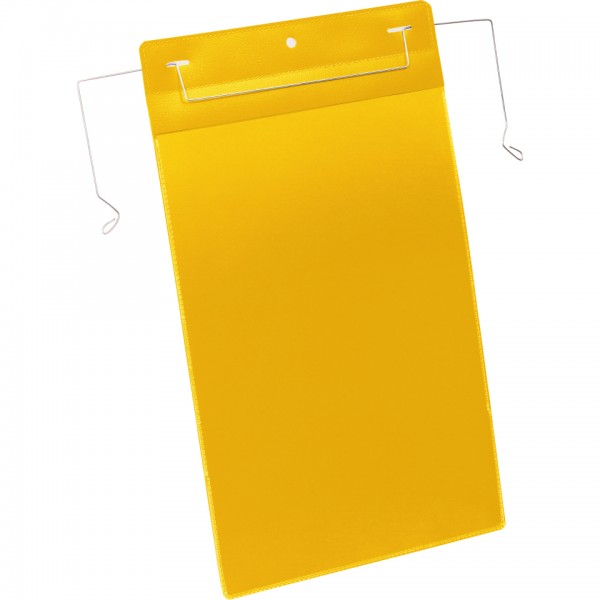 DURABLE Dokumententasche, mit Drahtbügel, gelb/tranparent, A4, Hochformat, 50/VE