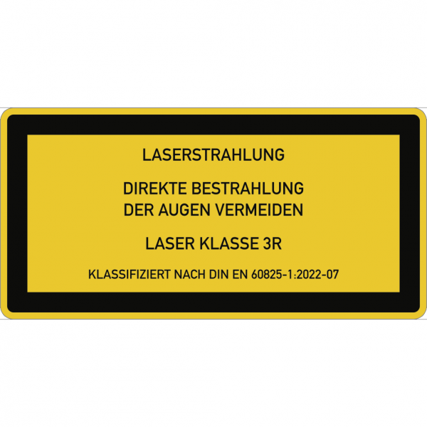 Dreifke® Aufkleber LASER KLASSE 3R DIN 60825-1, Textschild, Folie, 105x52 mm