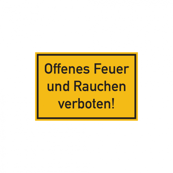 Dreifke® Hinweisschild, Offenes Feuer und Rauchen verboten!, 200x300mm, Kunststoff, PVC 1 Stk.