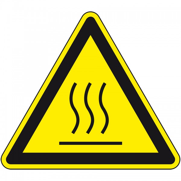 Aufkleber I Warnschild Warnung vor heißer Oberfläche, KRO, Folie, selbstklebend, SL 300mm, ASR A1.3, DIN EN ISO 7010 W017