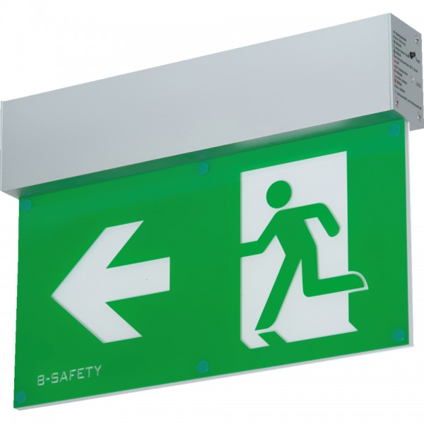 Schild I Einzelbatterie-Rettungszeichenleuchte L-LUX Standard ECO,Wand/Decke,307x232x35mm