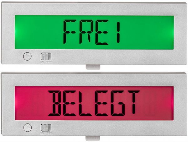 Go2 Frei Belegt Türschild | Digitales Frei Besetzt Schild | LED Anzeige rot oder grün hinterleuchtet | mehrsprachig | Bitte nicht stören für Büro oder