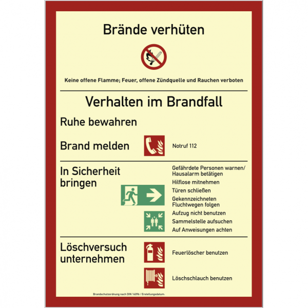 Dreifke® Schild Brandschutzordnung(ohne Handfeuermelder),TeilA(2014),Kunststoff,nachl.,210x297mm