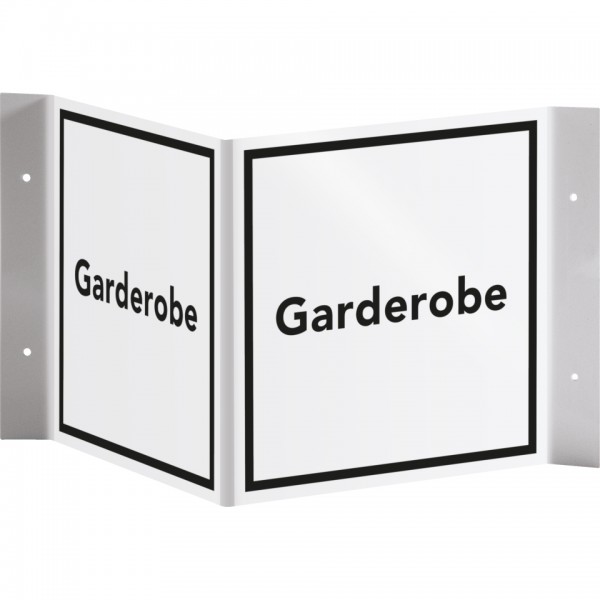 Dreifke® Schild I Tür-Nasenschild Garderobe, Kunststoff, 150x150mm