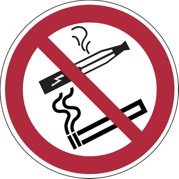 Dreifke® Aufkleber (Folie) &quot;Rauchen und E-Zigarette verboten&quot;, Ø10cm, Folie selbstklebend, 1 Stück, Praxisbewährtes Gebotszeichen