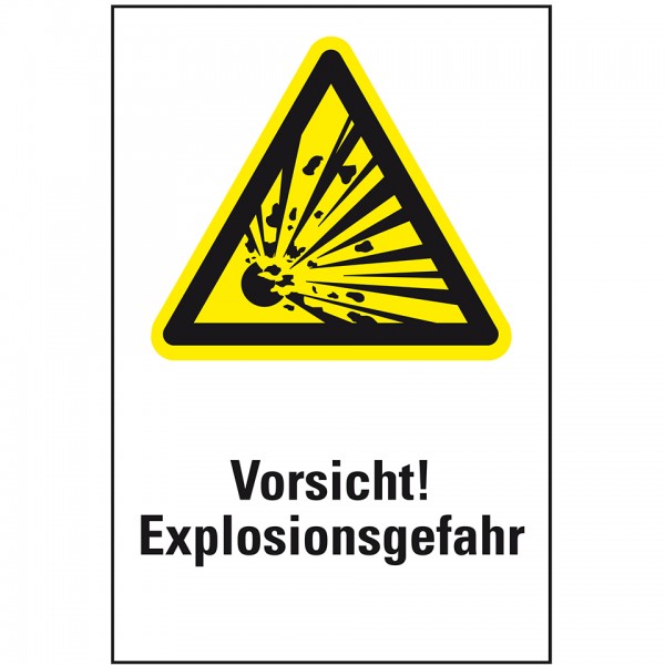 Dreifke® Schild I Warn-Kombischild Vorsicht! Explosionsgefahr, Kunststoff, 300x400mm, ASR A1.3 W002