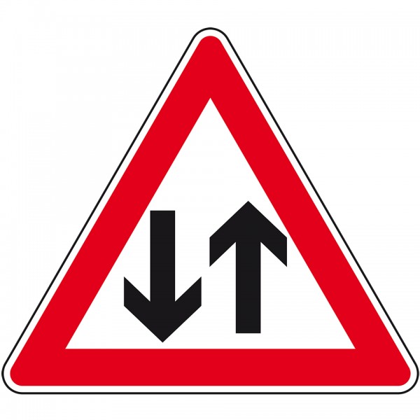 Schild I Verkehrszeichen Gegenverkehr, Nr.125, Aluminium RA2, reflektierend, SL 900mm, DIN 67520