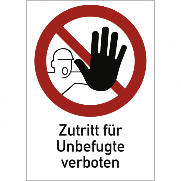 Dreifke® Schild Zutritt für Unbefugte verboten DIN 4844-2, Kombischild, Kunststoff, 210x297 mm