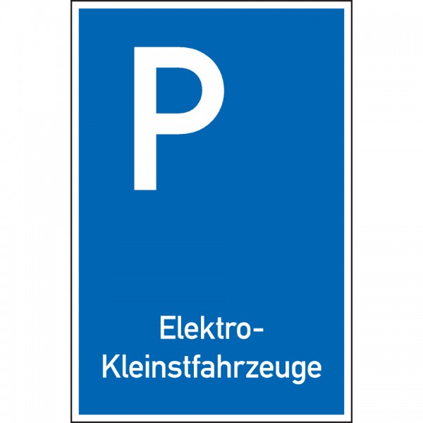 Schild I Parkplatzschild E-Kleinstfahrzeuge, Aluminium, spitze Ecken, 400x600mm