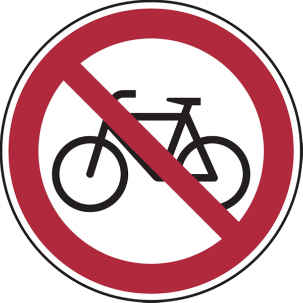 Dreifke® Alu-Schild, geprägt &quot;Fahrrad verboten&quot;, Ø30cm, 1 Stück, Praxisbewährtes Gebotszeichen
