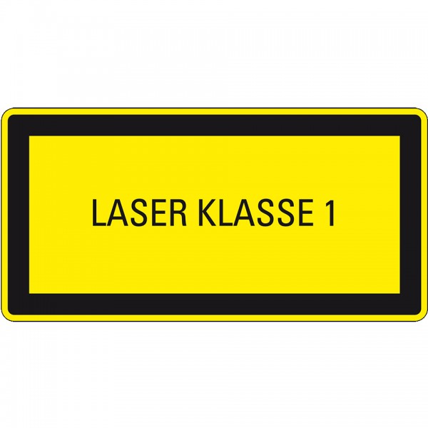 Dreifke® Aufkleber I Hinweisschild für Lasereinrichtung Laser Klasse 1, DIN, Folie, 52x26mm, 10/Bogen