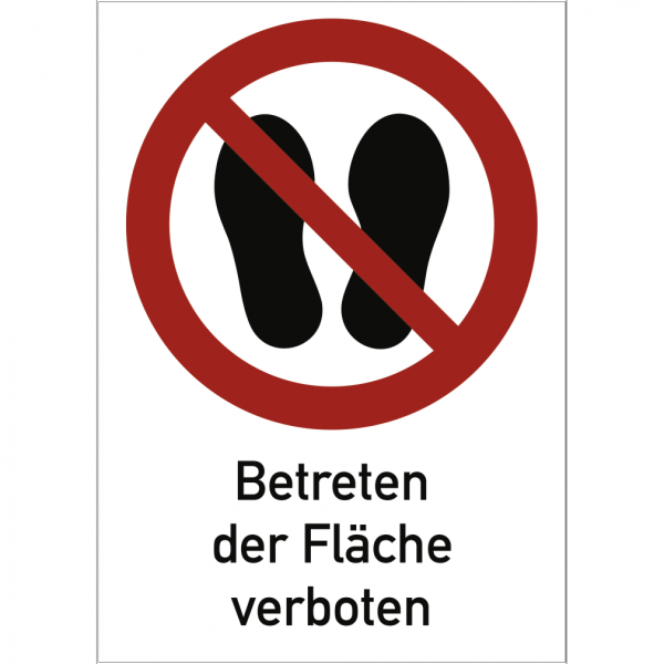 Dreifke® Schild Betreten der Fläche verboten ISO 7010, Kombischild, Kunststoff, 297x210 mm