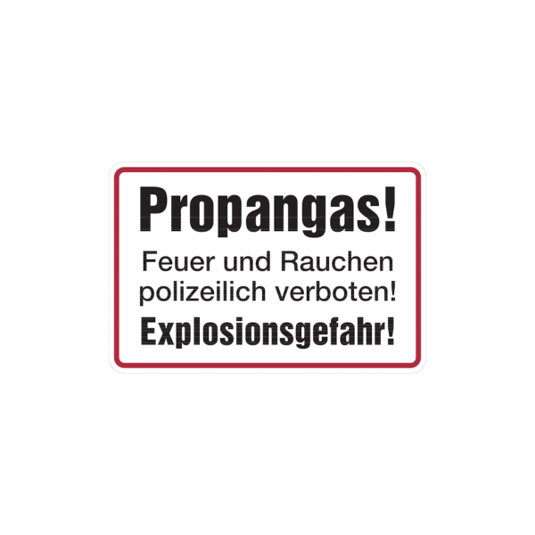 Dreifke® Hinweisschild, Propangas!, 200 x 300 mm, Aluminium geprägt, Alu geprägt 1 Stk.