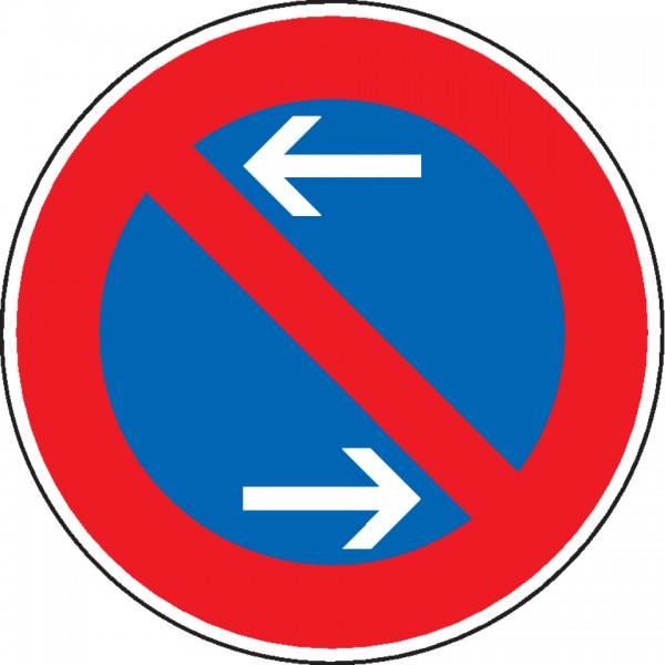 Schild I Verkehrszeichen Eingeschränktes Haltverbot Mitte, Nr.286-30, Alu RA2, reflektierend, Ø600mm, DIN 67520