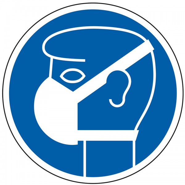 Dreifke® Kunststoff-Schild &quot;Leichten Atemschutz tragen&quot;, Ø200mm, 1 Stück, Praxisbewährtes Gebotszeichen