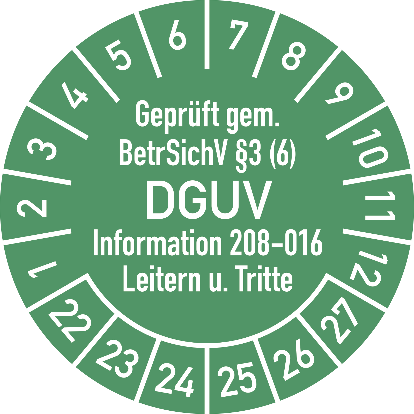 2016-2021 Ø 3 cm DGUV 100 St. Folie Prüfplakette Geprüft...BetrSichV .. 