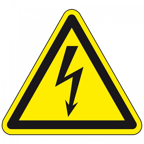 Dreifke® Aufkleber I Warnschild Warnung vor elektrischer Spannung, Folie, SL 12,5mm, 500/Rolle, ASR A1.3, DIN EN ISO 7010 W012