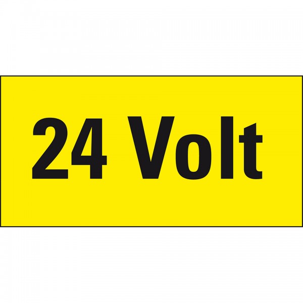Dreifke® Aufkleber I Warnschild 24 Volt, RoHS konform, Folie, selbstklebend, 148x74mm