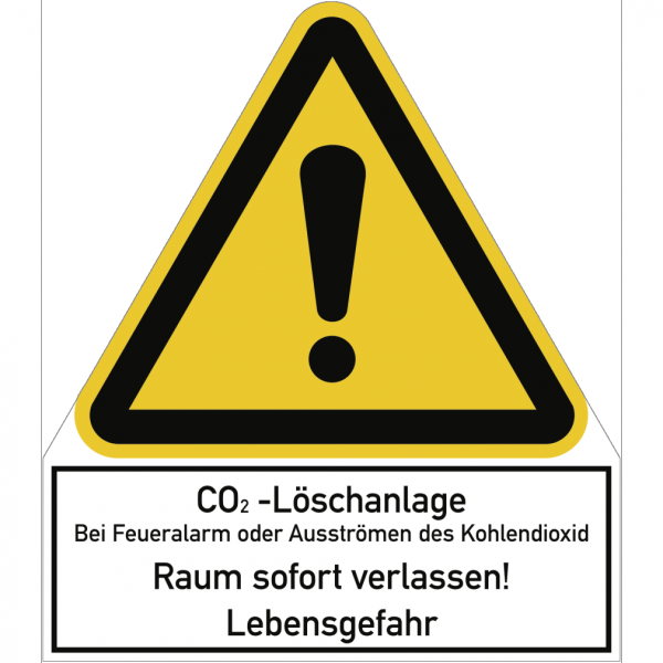 Dreifke® Schild CO2-Löschanlage..., Kombischild, Kunststoff, 210x240 mm