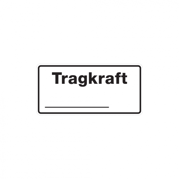 Dreifke® Regalschild, Tragkraft - zum Selbstbeschriften | Folie selbstklebend | 200x100 mm, 1 Stk