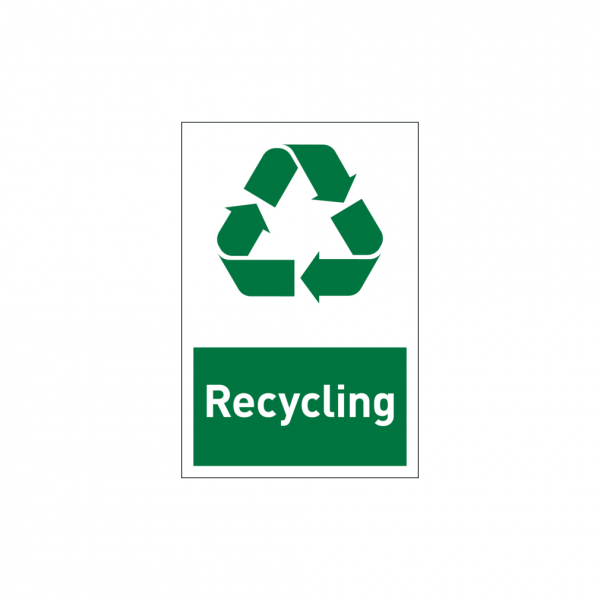 Dreifke® Aufkleber Design-Recyclingschild: Recycling, Folie selbstklebend, 150 x 100 mm, Folie selbstklebend 1 Stk.