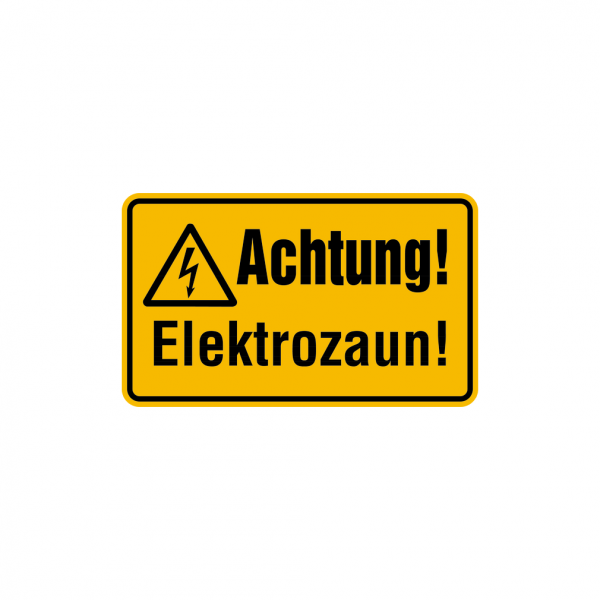 Schild Achtung! Elektrozaun! | PVC 120 x 200 mm