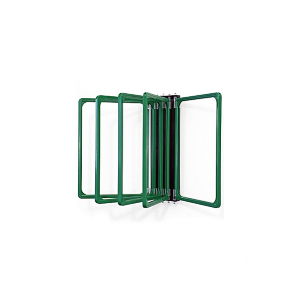 Schild Klapprahmen mit 5 Fächern DIN A4 grün, Kunststoff, 210x297 mm