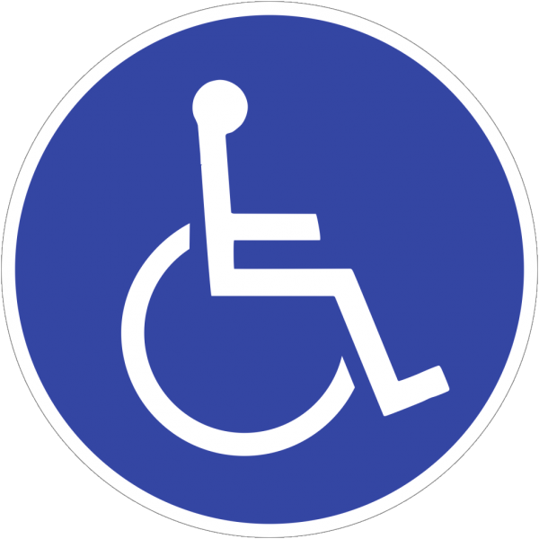 Dreifke® Alu-Schild &quot;für Rollstuhlfahrer&quot;, Ø31,5cm, 1 Stück, Praxisbewährtes Gebotszeichen