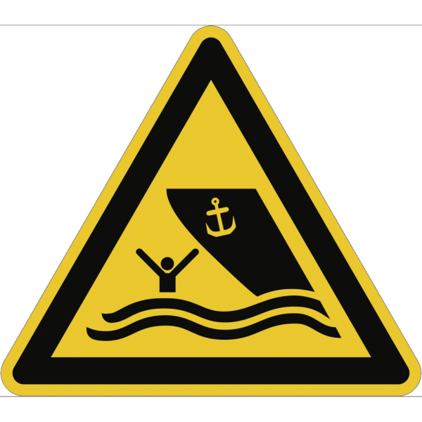 Dreifke® Schild Warnung vor Schiffsverkehr ISO 20712-1, Alu, 400 mm SL