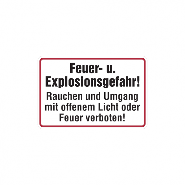 Dreifke® Hinweisschild, Feuer- u. Explosionsgefahr!, 200 x 300 mm, Aluminium geprägt, Alu geprägt 1 Stk.