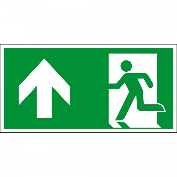 Dreifke® Schild I Rettungszeichen Rettungsweg geradeaus, Aluminium, 300x150mm, ASR A1.3, DIN EN ISO 7010