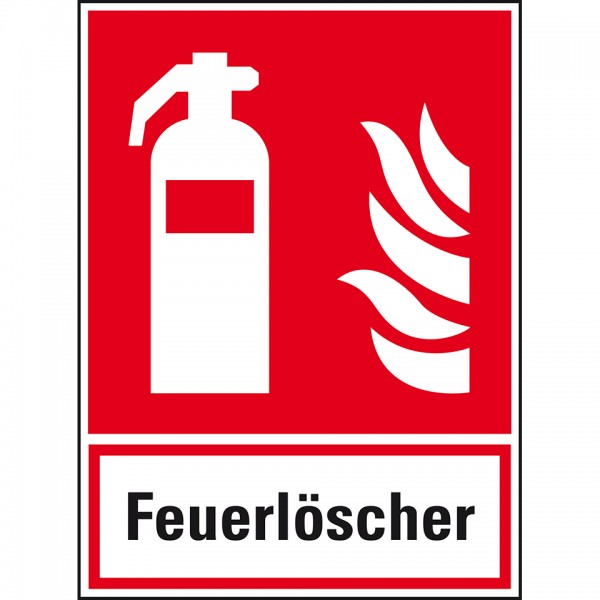 Dreifke® Aufkleber I Brandschutz-Kombischild Feuerlöscher, Folie, selbstklebend, 200x270mm, ASR A1.3, DIN EN ISO 7010 F001