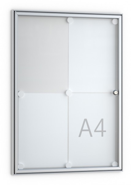 Dreifke® Basic-Schaukasten BN 2 | für Innen | 4 x DIN A4 | 22 mm Bautiefe | Einseitig | abschließbar