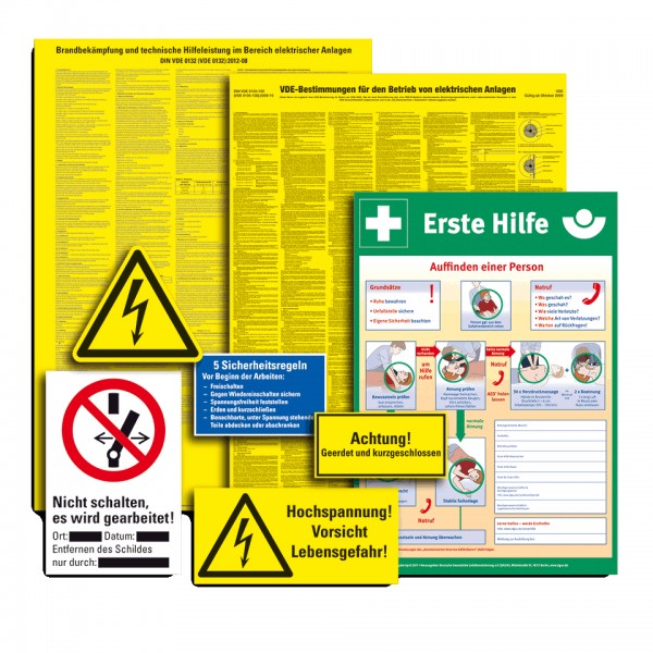 Dreifke® Schild I Warn- und Hinweisschildersatz, DIN VDE 0105, Kunststoff, verschiedene Formate, DGUV