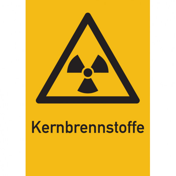 Dreifke® Warnschild, Kernbrennstoffe (WS 130) | Alu geprägt | 210x297 mm, 1 Stk