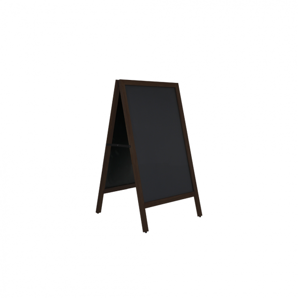 Dreifke® Kundenstopper, Wooden A-Board Black mit Metalltafel