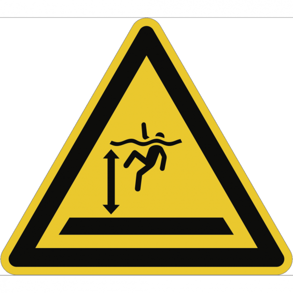 Dreifke® Schild Warnung vor tiefem Wasser ISO 20712-1, Alu, 400 mm SL