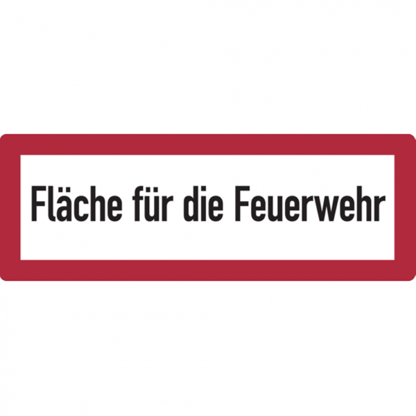 Dreifke® Feuerwehrschild, Fläche für die Feuerwehr - DIN 4066 | Alu geprägt | 594x210 mm, 1 Stk