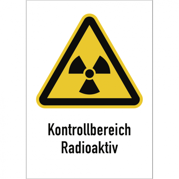 Dreifke® Schild Kontrollbereich Radioaktiv, Kombischild, Alu, 210x297 mm
