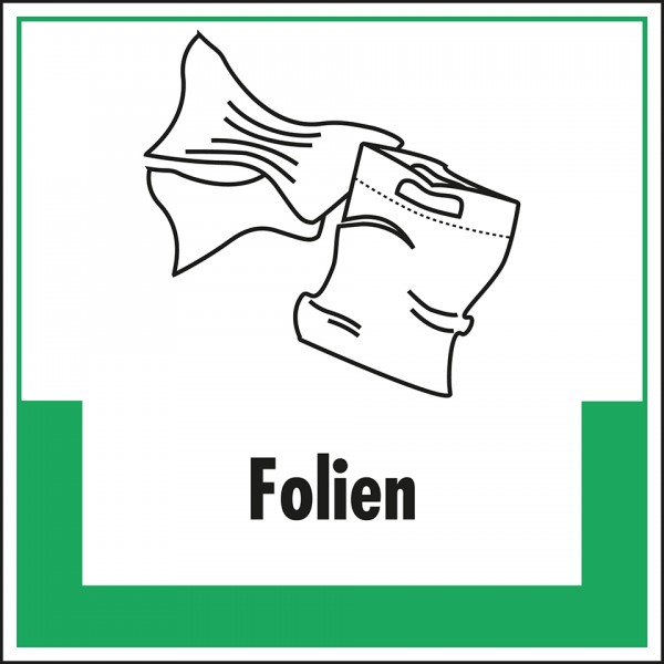 Dreifke® Schild I Abfallkennzeichen Folien, mit Symbol und Text, Kunststoff, 200x200mm