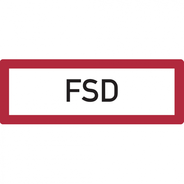 Dreifke® Aufkleber Feuerwehrschild, FSD (Feuerschlüsseldepot) - DIN 4066 | 297x105 mm, 1 Stk