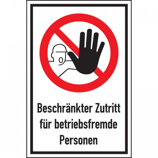 Dreifke® Schild I Verbots-Kombischild Beschr. Zutritt...fremde Personen..., Aluminium, 400x600mm