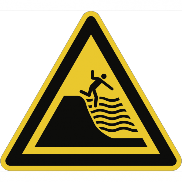 Dreifke® Schild Warnung vor steil abfallendem Strand ISO 20712-1, Alu, 400 mm SL